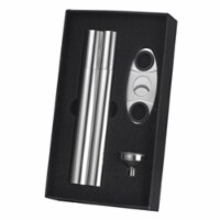Paramount Cigar Case Flask Combo Gift Set with Cigar Cutter & Funnel