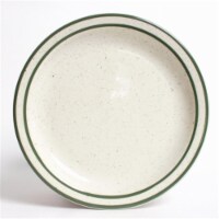 Emerald 9.5 in. Narrow Rim with Green Speckle Plate - American White - 2 Dozen