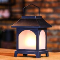 Flaming Lights Stove LED Lantern, Black