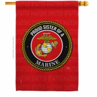 Breeze Decor H108581-BO Proud Sister Marines House Flag Armed Forces Marine Corps 28 x 40 in.