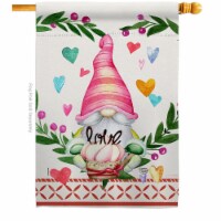 Ornament Collection H192407-BO 28 x 40 in. Gnome Give Love House Flag with Spring Valentines
