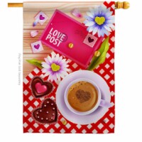 Ornament Collection H192408-BO 28 x 40 in. Love Postage House Flag with Spring Valentines Dou
