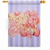Ornament Collection H192409-BO 28 x 40 in. Love Gnome House Flag with Spring Valentines Doubl
