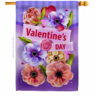 Ornament Collection H192410-BO 28 x 40 in. Valentines Floral House Flag with Spring Double-Si