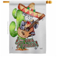 Angeleno Heritage H137386-BO 28 x 40 in. Que Viva Mexico House Flag with Summer Cinco de Mayo