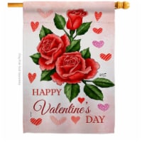 Angeleno Heritage H137397-BO 28 x 40 in. Valentines Rose House Flag with Spring Double-Sided