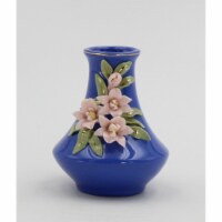 Mini Size Ceramic Sweet Pea Flower on Blue Vase, Home Décor, Gift for Her, Gift for Mom,