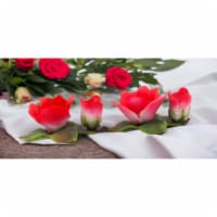 Ceramic Pair of Red Rose Flower Candle Holders, Home Décor, Gift for Her, Wedding Decor,