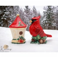 Ceramic Cardinal Bird & Bird House Salt & Pepper Shakers, Gift for Her, Gift for Mom, Kitchen