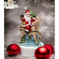 Ceramic Christmas Santa Claus Riding Reindeer Salt & Pepper Shakers, Home Décor, Gift for