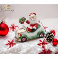 Ceramic Christmas Santa Driving Car Salt & Pepper Shakers, Home Décor, Gift for Her, Gift for