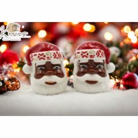 Ceramic African American Santa Salt And Pepper Shaker Set, Home Décor, Gift for Her, Gift for
