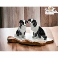 Ceramic Black and White Border Collie Dog Salt & Pepper Shakers, Home Décor, Gift for Her,