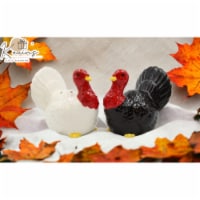 Ceramic Thanksgiving Small White & Black Turkey Salt And Pepper Shakers, Home Décor, Gift for