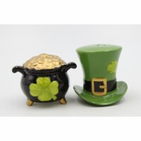 Ceramic Irish Top Hat and Pot of Gold Salt and Pepper Shakers, Gift for Her, Gift for Mom,