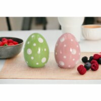 Ceramic Spotted Pink and Green Easter Egg Salt and Pepper Shakers, Gift for Her, Gift for