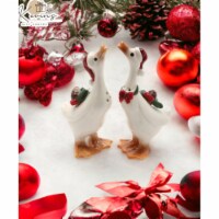 Ceramic Christmas Geese Salt & Pepper Shakers, Home Décor, Gift for Her, Gift for Mom,