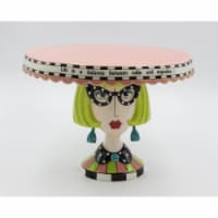 Ceramic Blonde Lady Large Cake Stand, Home Décor, Gift for Her, Mom, Friend, or Coworker,