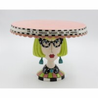 Ceramic Blonde Lady Large Cake Stand, Home Décor, Gift for Her, Mom, Friend, or Coworker,