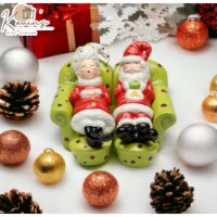 Ceramic Christmas Decor Santa and Mrs. Claus Taking a Nap Salt and Pepper Shakers, Home