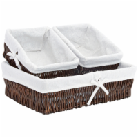 Vertical Willow Storage Baskets - Thick Poly Cotton Liners, Espresso
