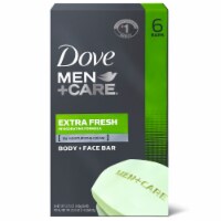 Dove Men+Care 3 in 1 Bar for Body, Face, and Shaving Extra Fresh 3.75 oz (Pack of 6)
