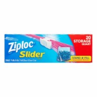 Ziploc Slider Storage Bags, Quart, 20 Count (Pack of 24)