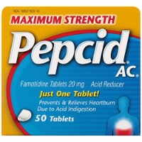 Maximum Strength Pepcid AC All-Day Heartburn Relief 50 ct 20 mg (Pack of 2)
