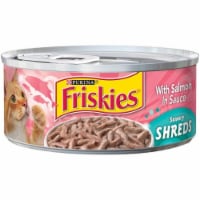 Purina Friskies Savory Shreds with Salmon in Sauce Cat Food (Pack of 14)