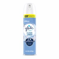 Glade 8.3 Oz. Clean Linen Room Air Freshener Spray, Clear (Pack of 8)