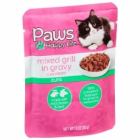 Topco Associates, Paws Happy Life Cat Food Mixed Grill in Gravy Cuts. (Pack of 18)