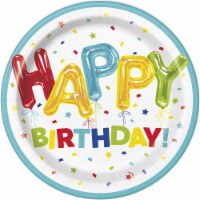 Unique Round Dinner Paper Plates - 9 | Happy Balloon Birthday (Pack of 2)