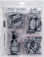 Tim Holtz Cling Stamps 7 X8.5 -Beer Blueprint