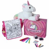 BUILD ME Magical Unicorn Gift Set: 15  Plush, Sunglasses, Purse, Gems, Glitter, & 5 Markers