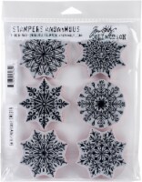 Tim Holtz Cling Stamps 7 X8.5 -Swirly Snowflakes