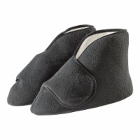 Silverts Black Reusable Diabetic Bootie Slippers Large / X-Wide Slip-Resistant Sole