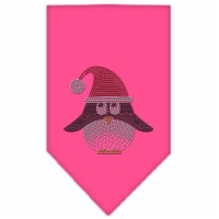Santa Penguin Rhinestone Bandana - Bright Pink, Small