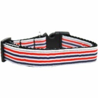 Patriotic Stripes Nylon Ribbon Dog Collar - Extra Large