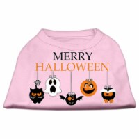 Merry Halloween Screen Print Dog Shirt, Light Pink - Extra Small 8