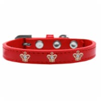 Gold Crown Widget Dog Collar, Red - Size 20