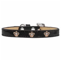 Gold Crown Widget Dog Collar, Black Ice Cream - Size 18