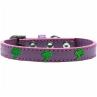 Green Palm Tree Widget Dog Collar, Lavender - Size 18