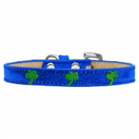 Green Palm Tree Widget Dog Collar, Blue Ice Cream - Size 14
