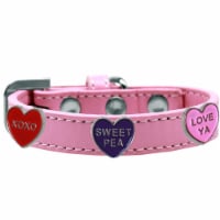 Conversation Hearts Widget Dog Collar, Light Pink - Size 12
