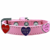 Conversation Hearts Widget Dog Collar, Light Pink - Size 14