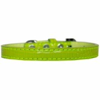 Wichita Plain Croc Dog Collar, Lime Green - Size 10