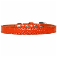 Wichita Plain Croc Dog Collar, Orange - Size 14