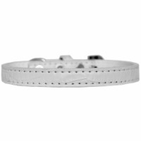 Wichita Plain Croc Dog Collar, White - Size 14