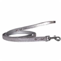 Plain Croc Leash, Silver - 0.5 in. x 6 ft.