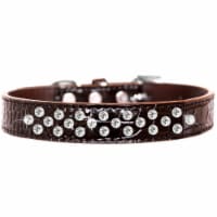 Sprinkles Clear Jewel Croc Dog Collar, Chocolate - Size 18